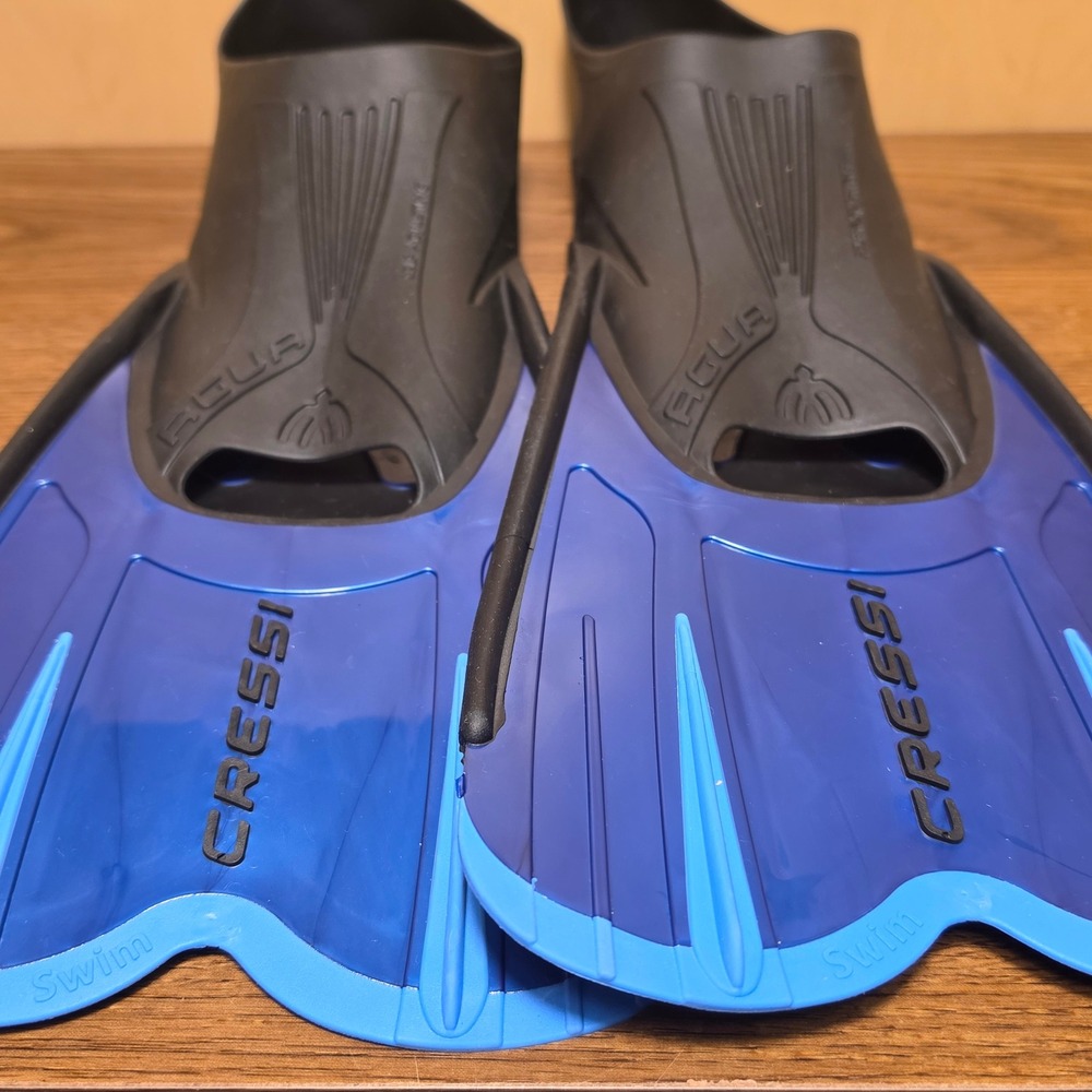 Cressi Agua Short DP206239 Swim Snorkeling Fins Blue EU 39/40 New *